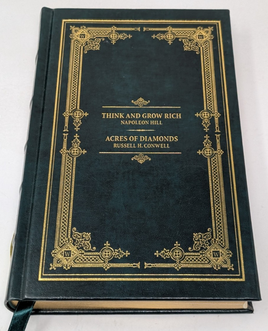Think and Grow Rich and Acres of Diamond Bookwise Edition Leather Bound VTG