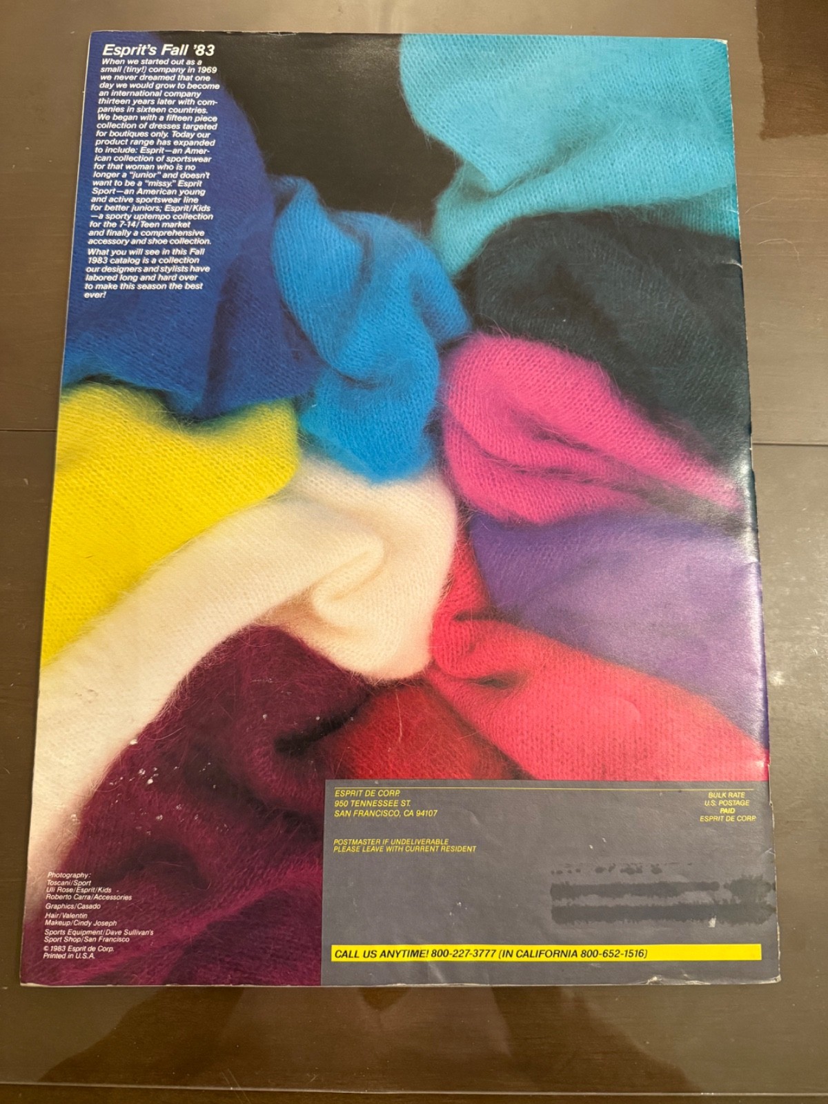 Esprit 1980s fashion catalog Fall 1983 oversize 15 x 10.5in