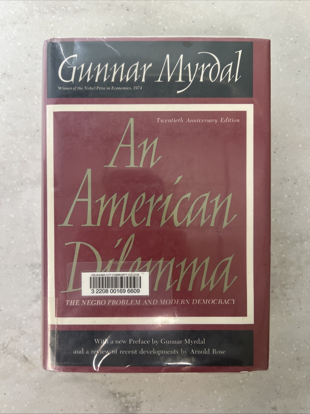 Gunnar Myrdal | An American Dilemma | 1962 Hardcover Ex-Library Dust Jacket