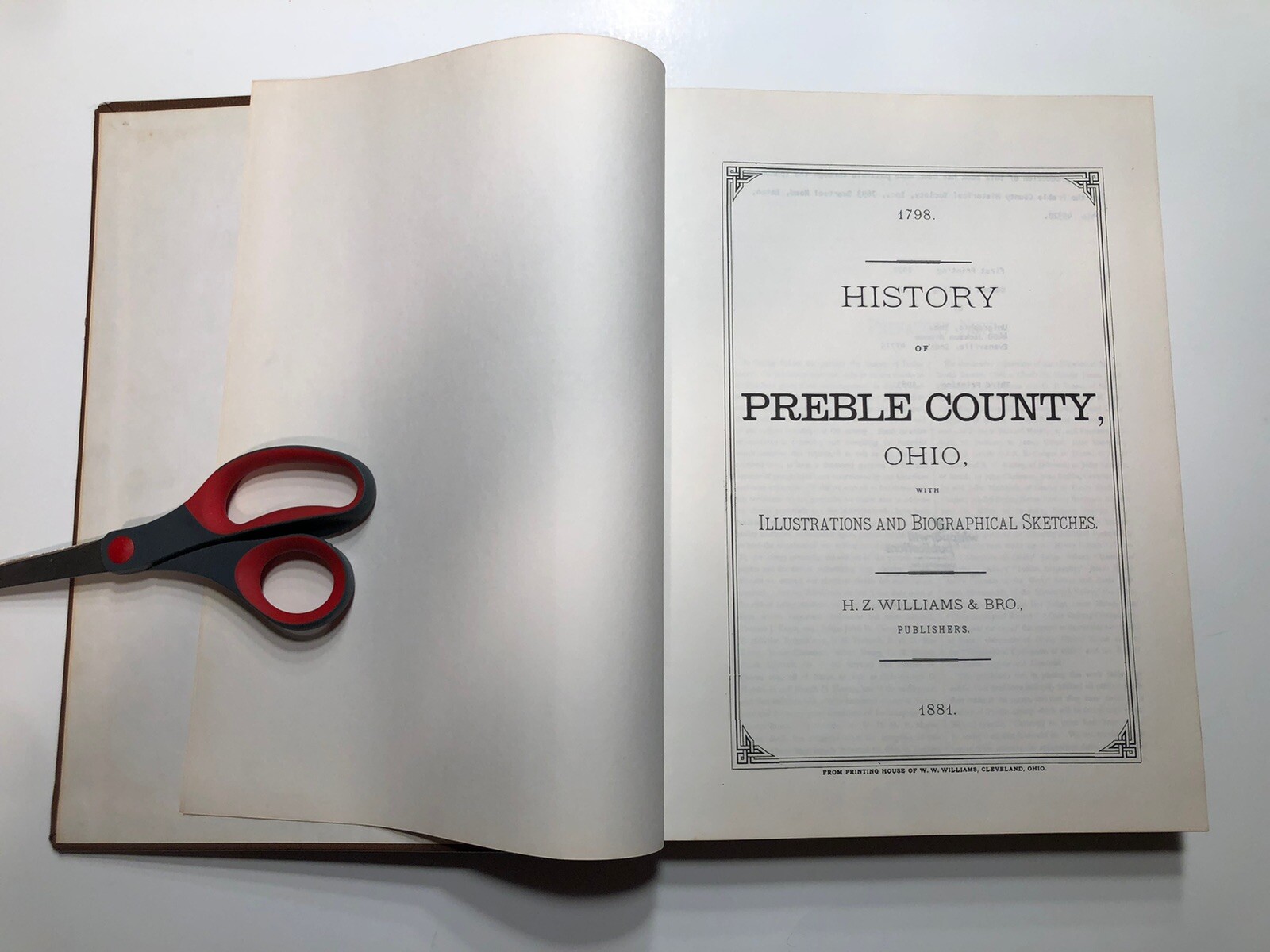 HISTORY OF PREBLE COUNTY 1881 Facsimile Edition Hardcover Illustrated 526 Pages
