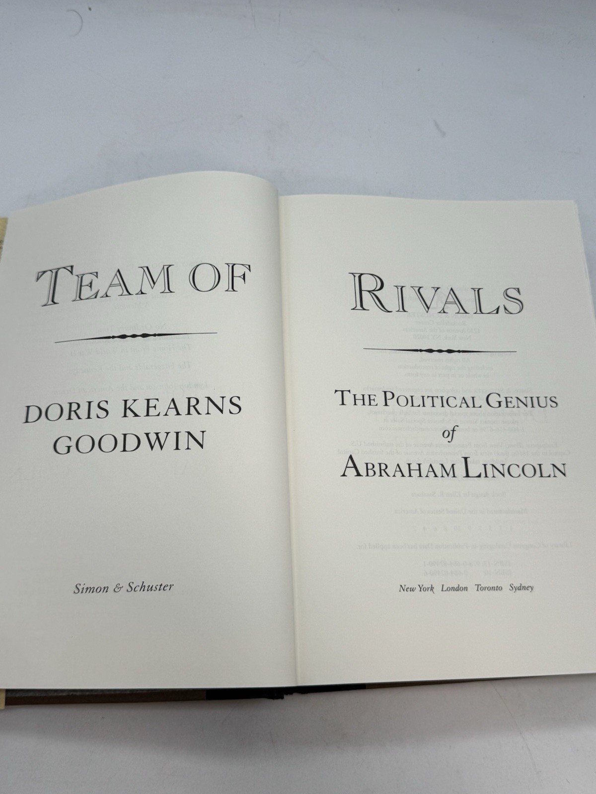 Team of Rivals First Edition 1st Printing HC DJ Doris Kearns Goodwin Lincoln