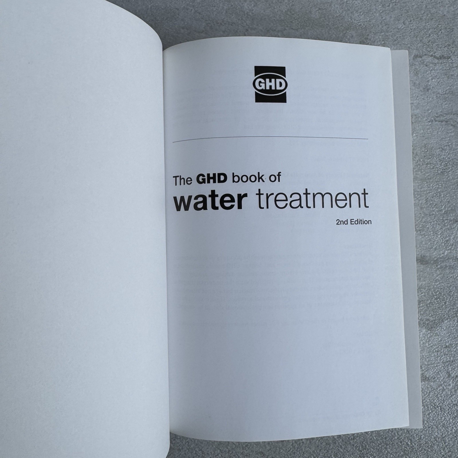 The GHD Book of Water Treatment: 2nd Edition – Hardcover, 2012