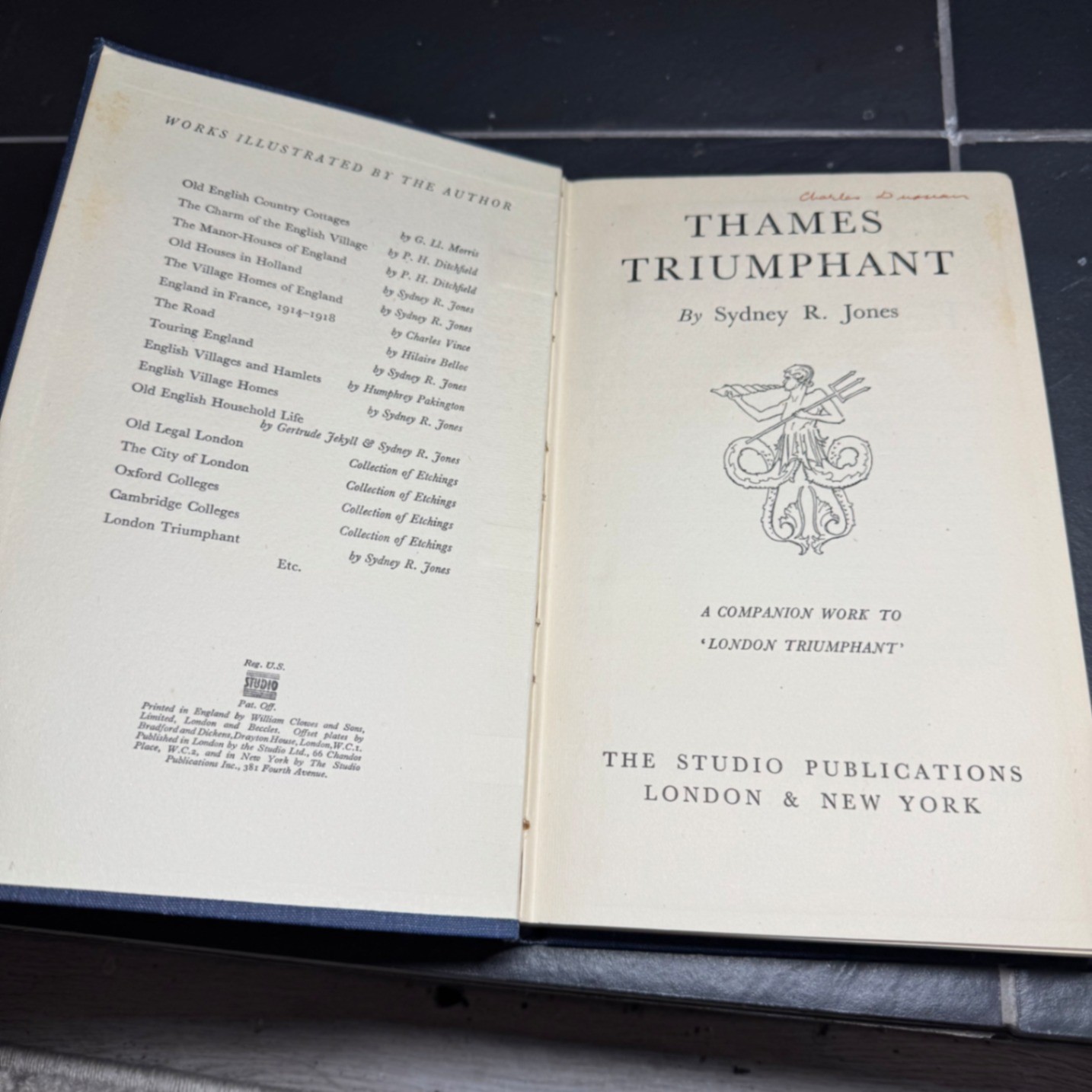 Thames Triumphant Sydney R Jones 1947 Illustrated Hardcover Studio Publications