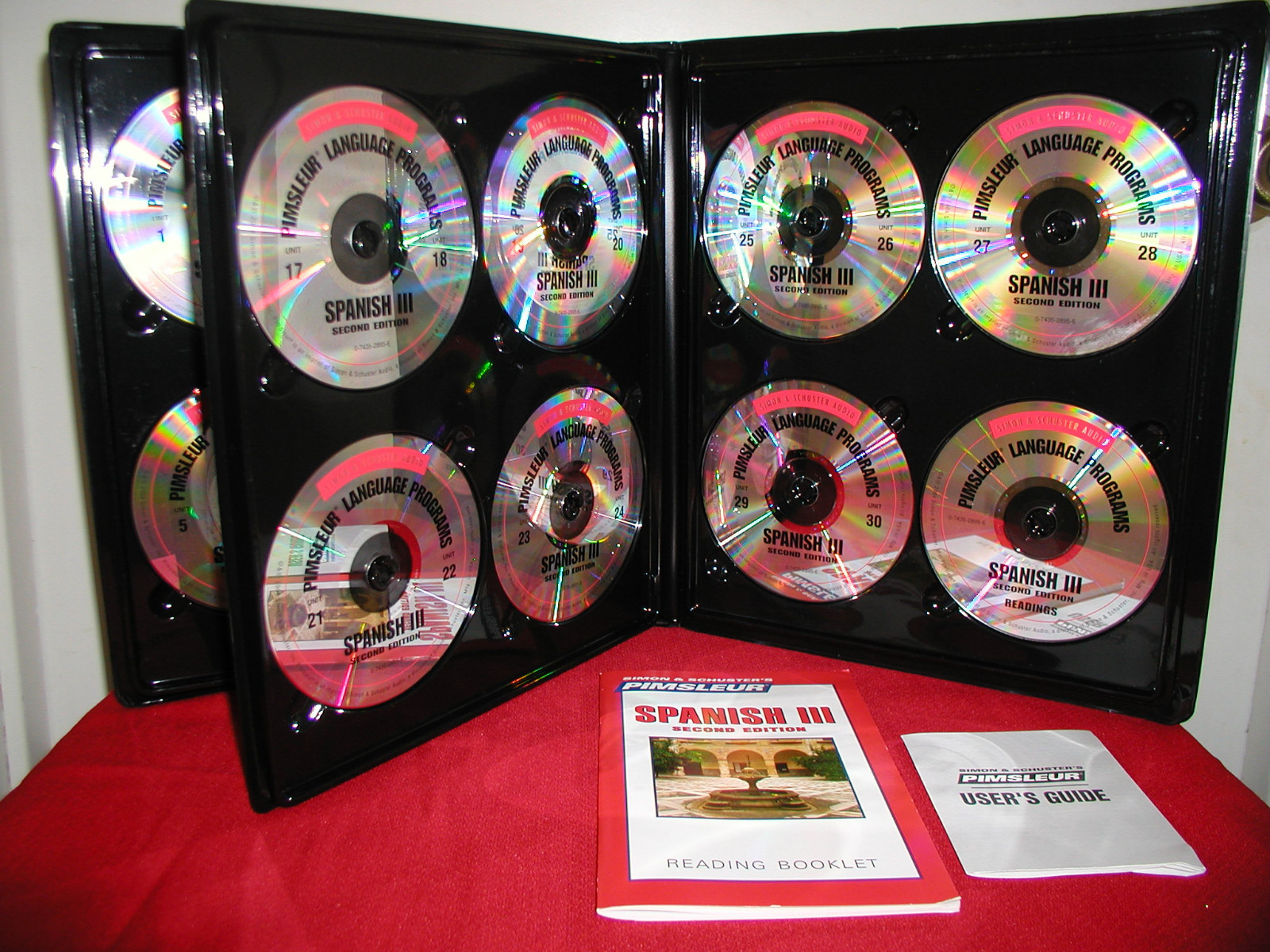 Pimsleur Spanish I, II, III (levels 1,2,3) comprehensive courses (48 cds total)