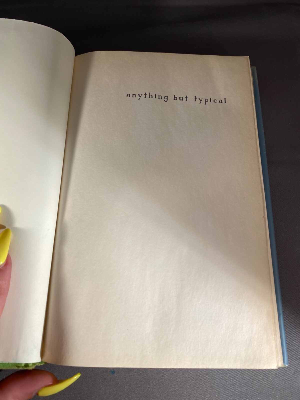 Anything But Typical by Nora Raleigh Baskin Hardcover Dust Jacket Ex-Library