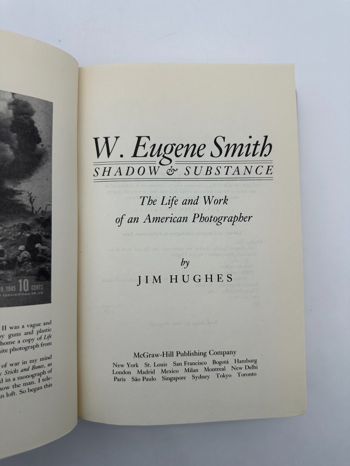 W Eugene Smith Shadow & Substance Jim Hughes HC DJ 1989 Photo Bio
