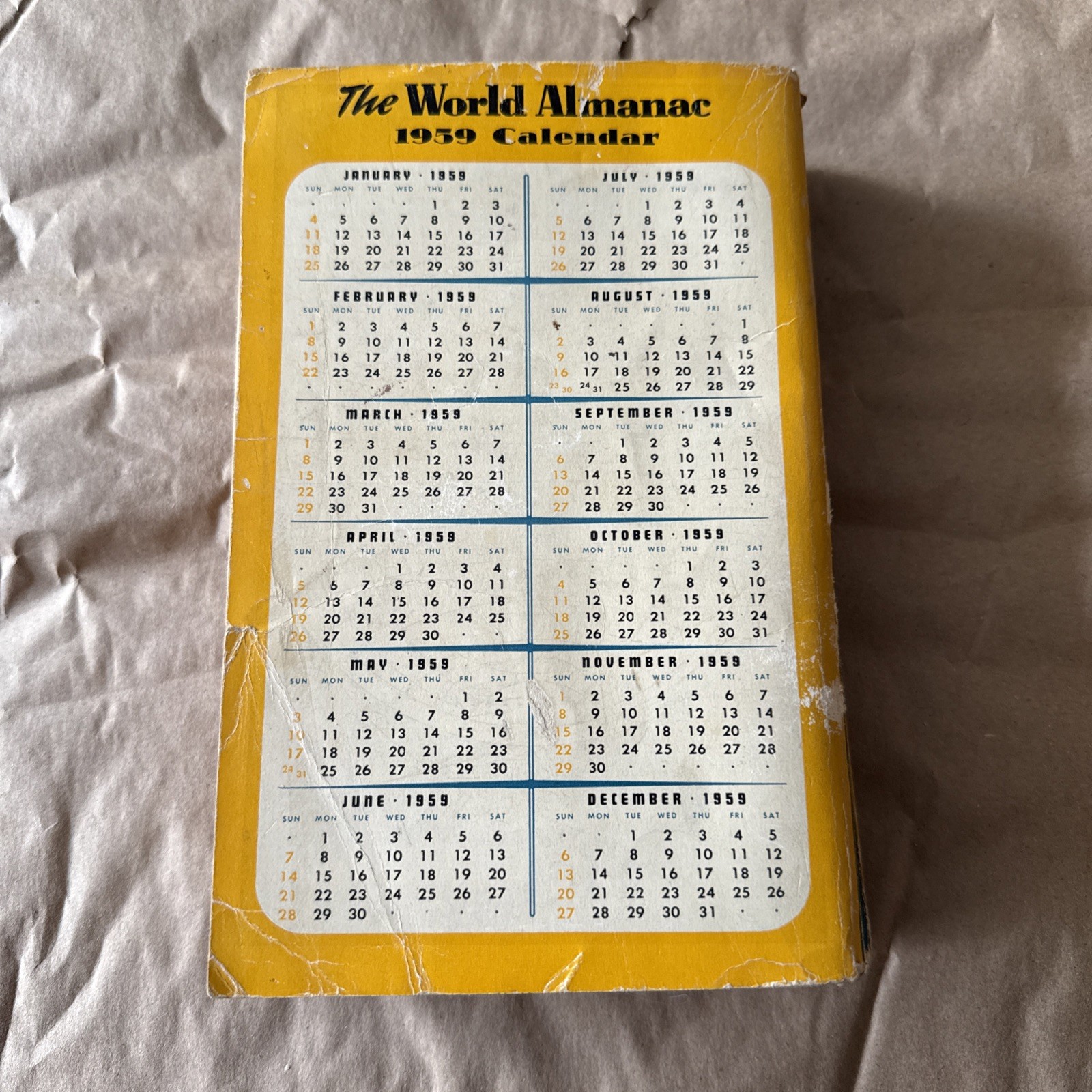 The World Almanac and Book of Facts 1959 | Paperback 896 pages | Rare Vintage