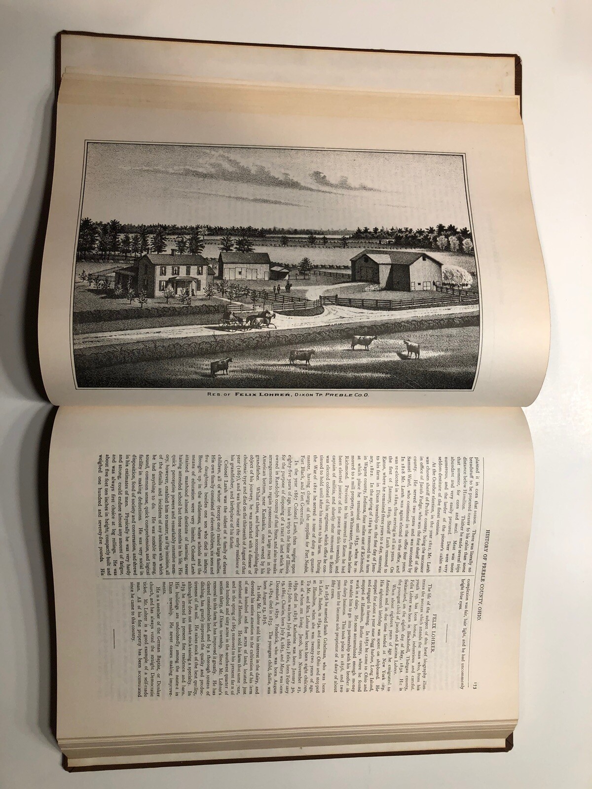 HISTORY OF PREBLE COUNTY 1881 Facsimile Edition Hardcover Illustrated 526 Pages