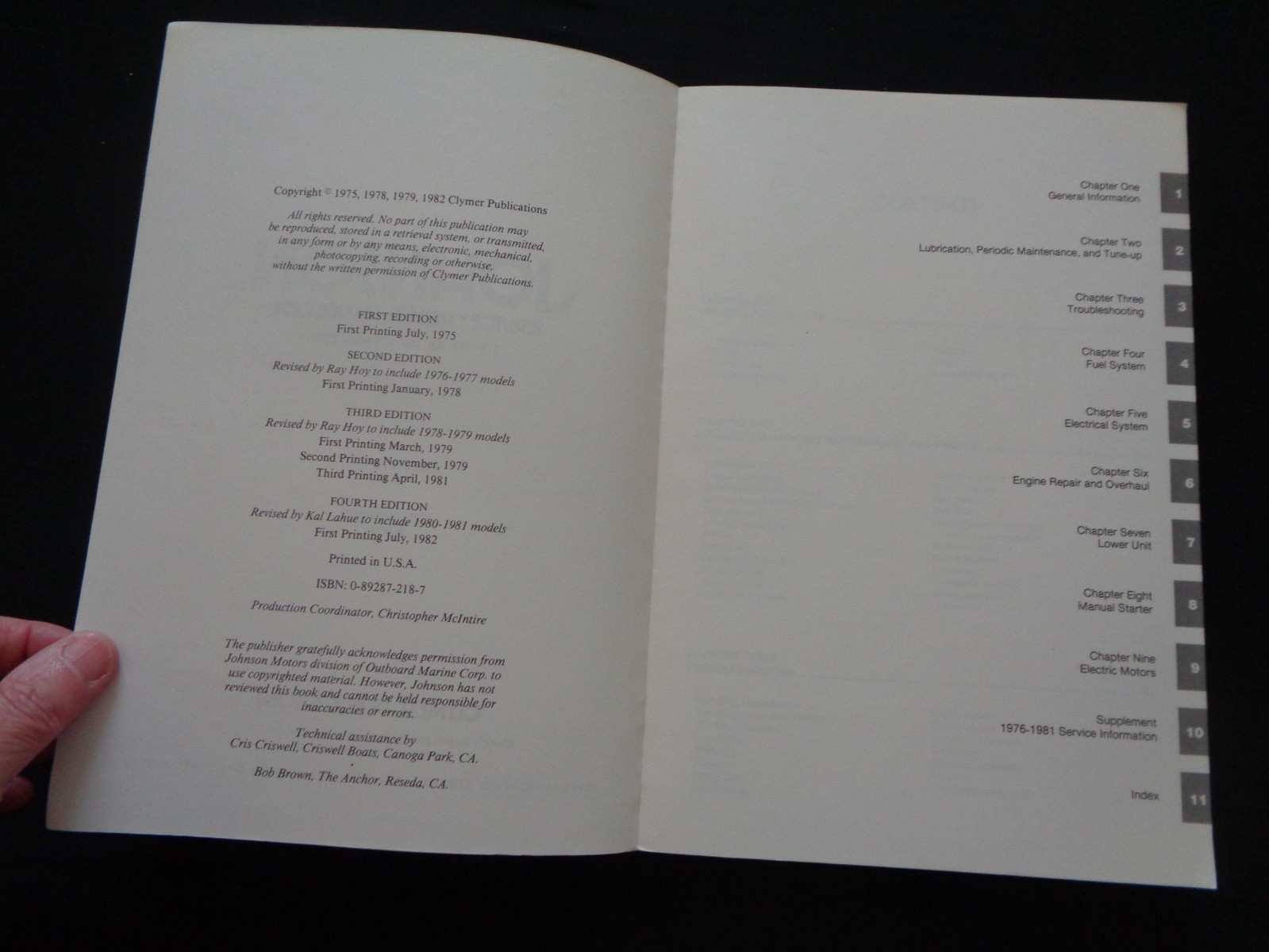 Clymer Johnson Service Repair Handbook 1.5-35 Hp 1965-1983 Boat Marine Motors