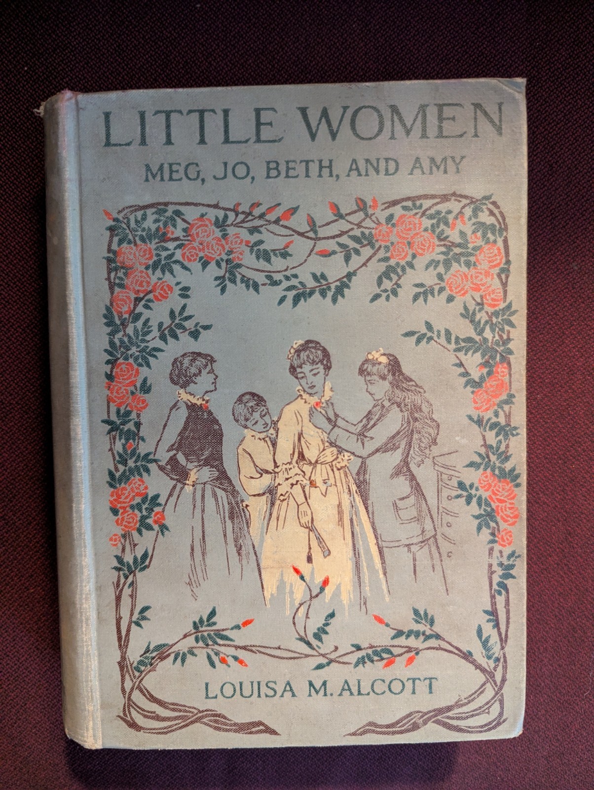 Rare ILLUSTRATED 1896 LITTLE WOMEN by Alcott Victorian Antique book
