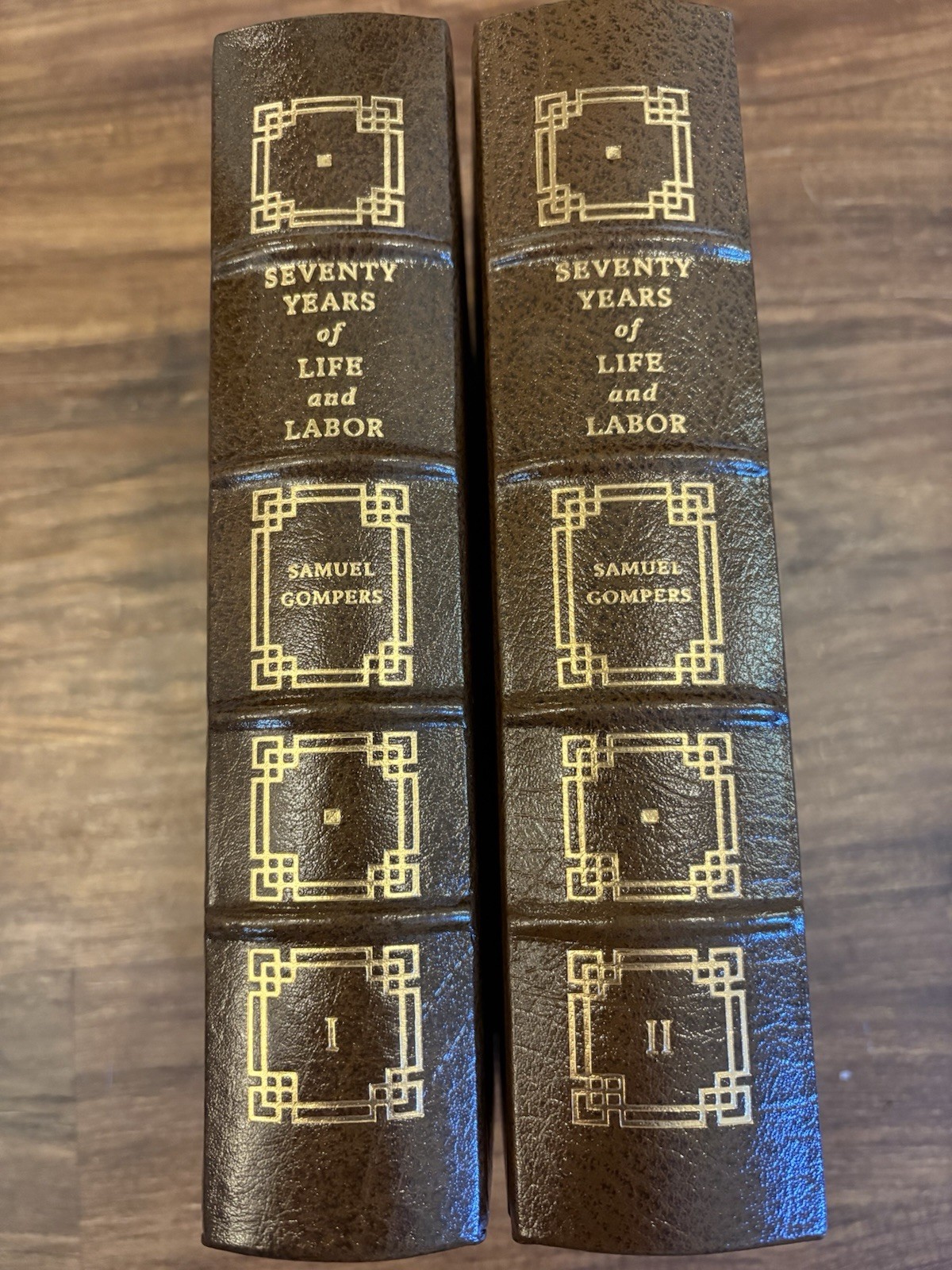The Easton Press Seventy Years of Life and Labor Gompers Vol I-II Leather