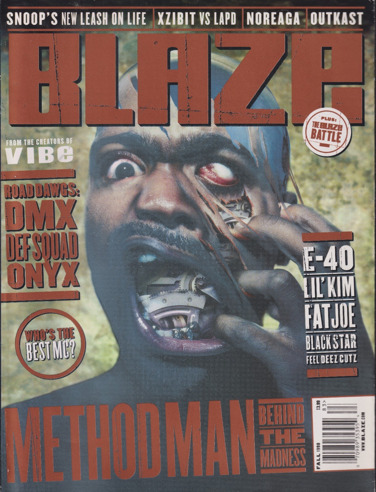 Blaze Magazine Premier Issue Fall 1998 Rare Collector’s Edition Method Man Vibe