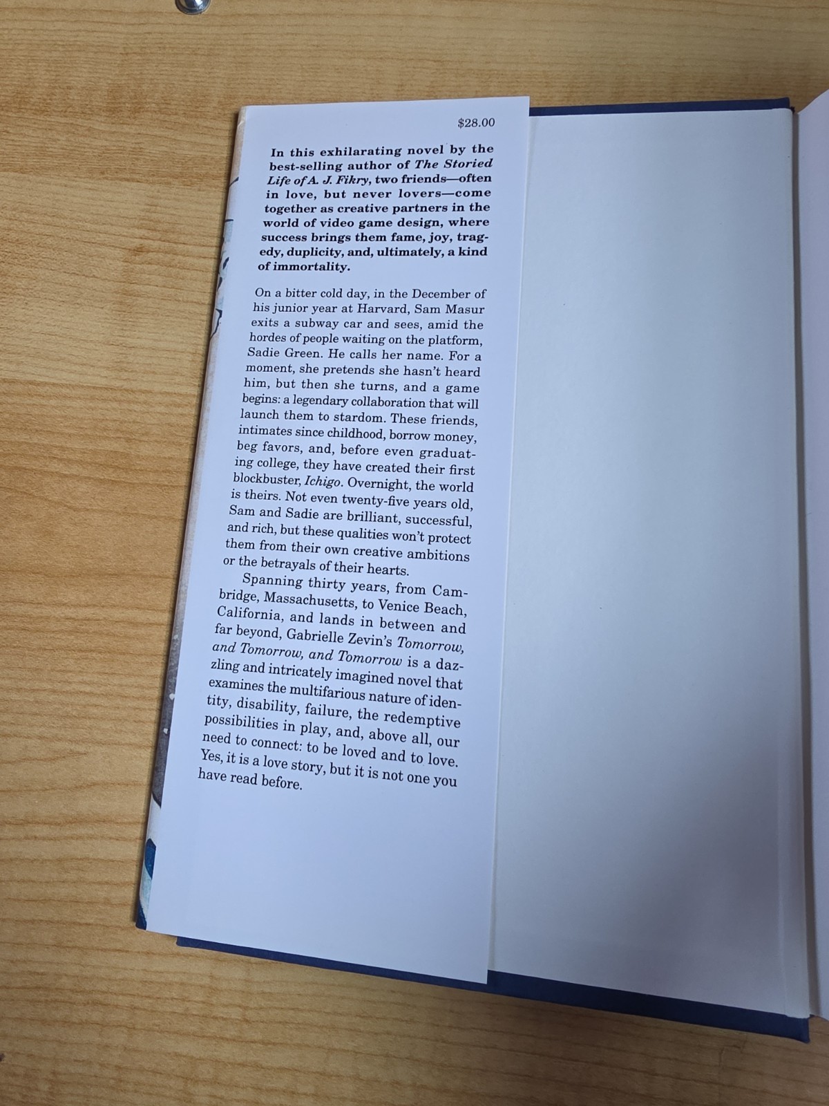 Tomorrow and Tomorrow and Tomorrow Gabrielle Zevin First Edition First Printing