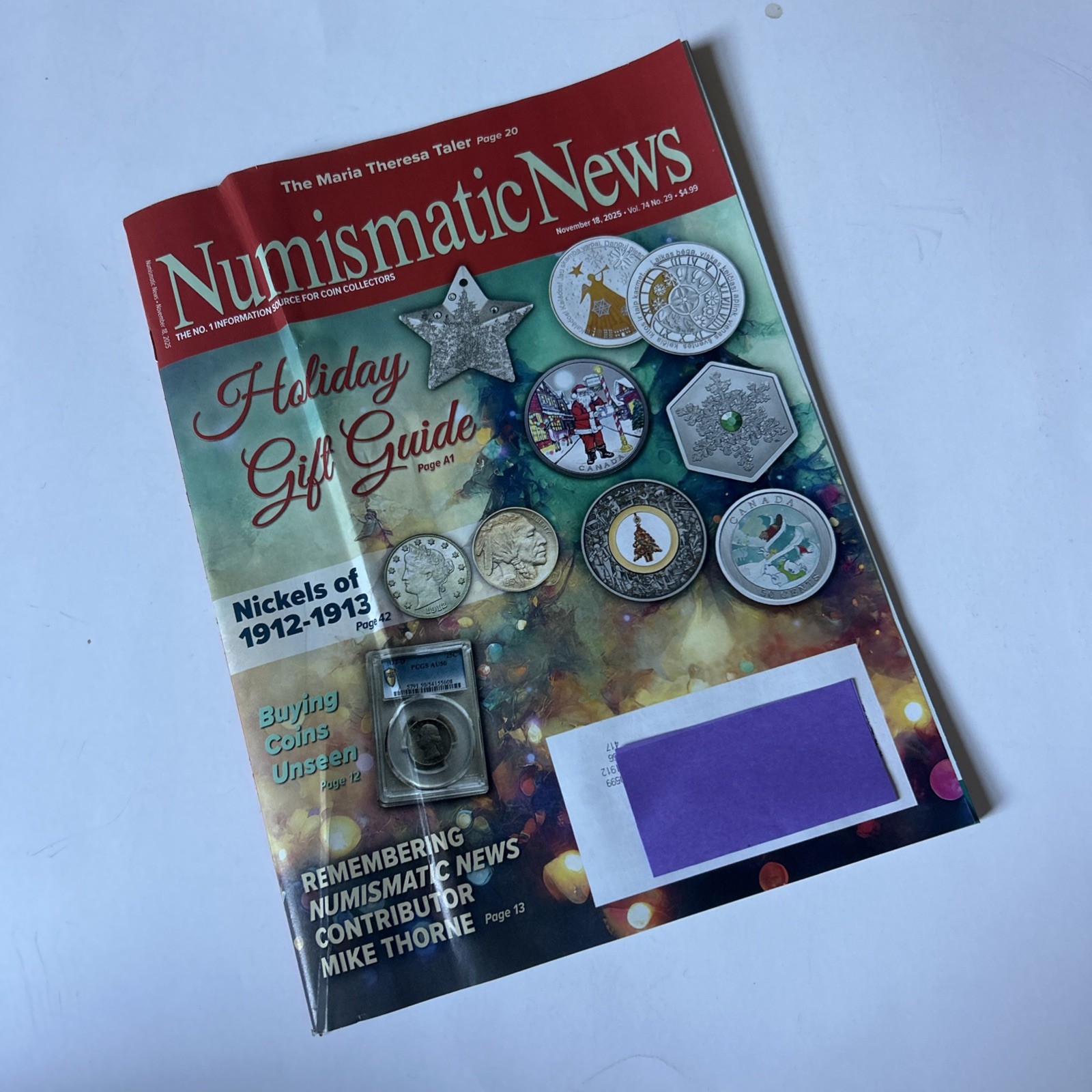 Numismatic News Mag Nov. 2025-Vol #29-Holiday Gift Guide-Nickels-Raw Coins