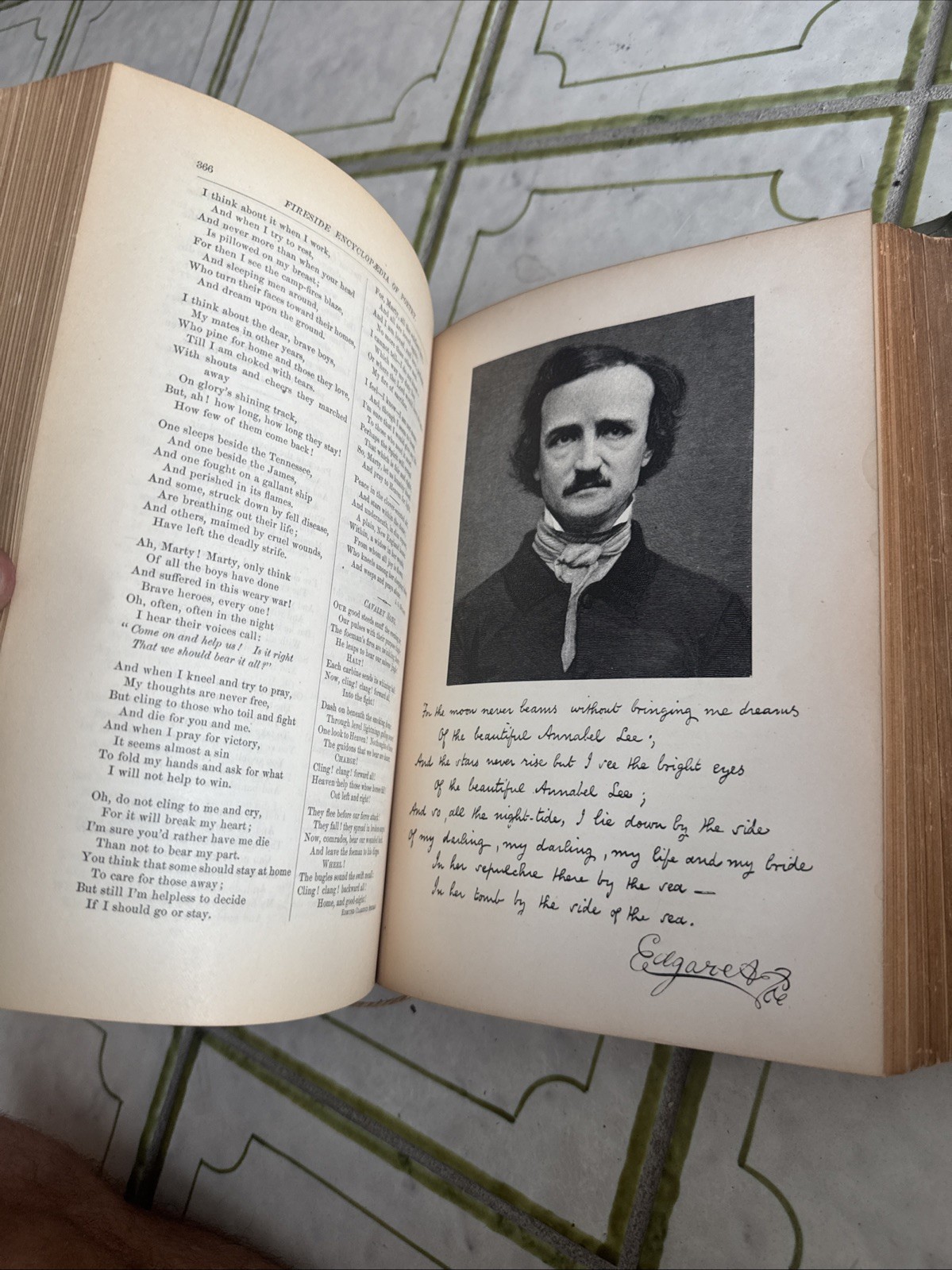 1881, THE FIRESIDE ENCYCLOPEDIA OF POETRY, HENRY T. COATES – Fair Condition