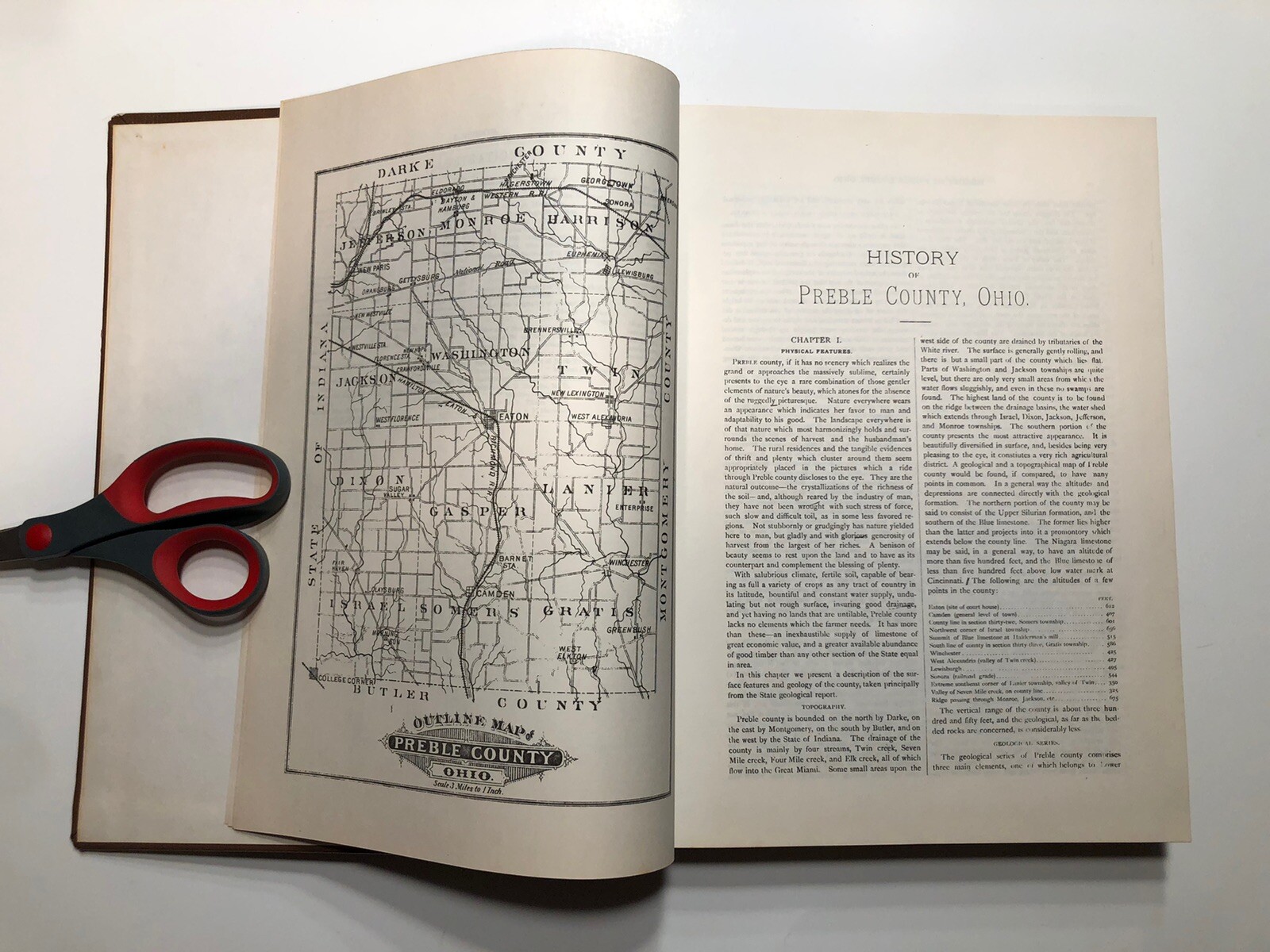 HISTORY OF PREBLE COUNTY 1881 Facsimile Edition Hardcover Illustrated 526 Pages