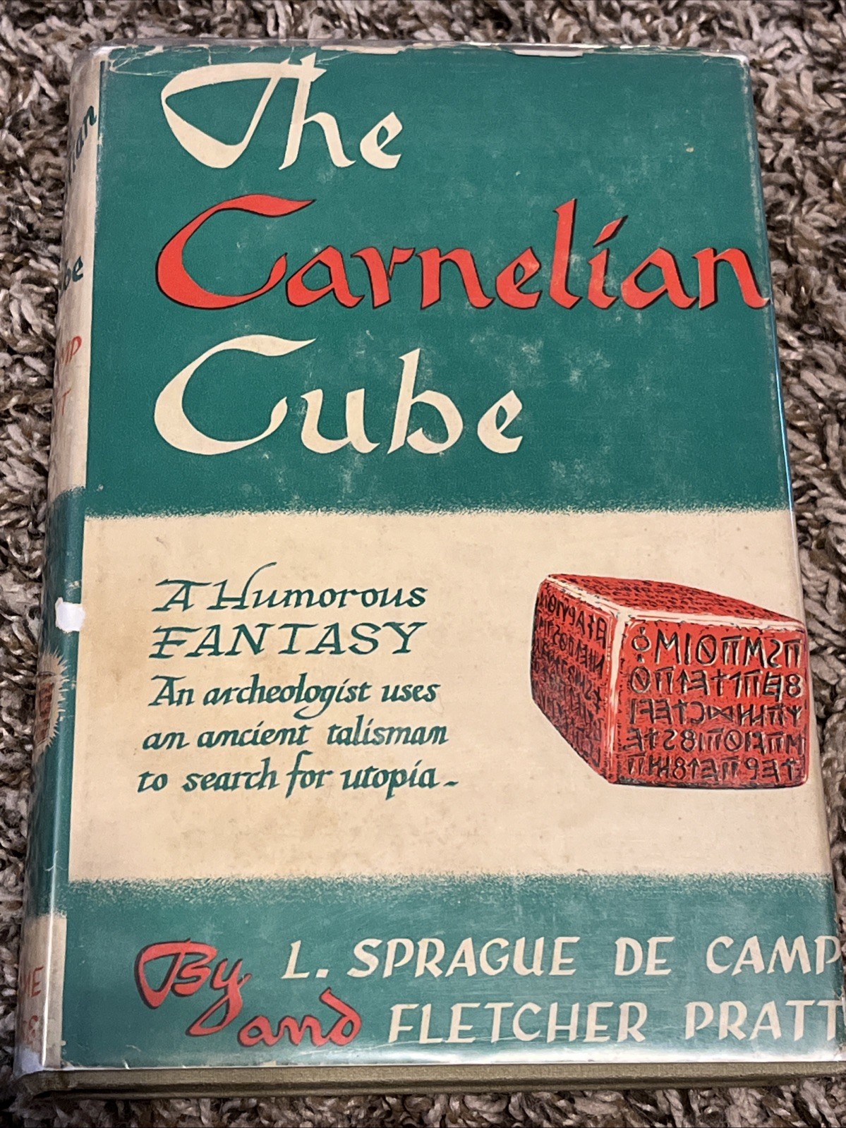 L. Sprague De Camp *RARE* The Carnelian Cube Book – 1948 – Fantasy – Gnome Press