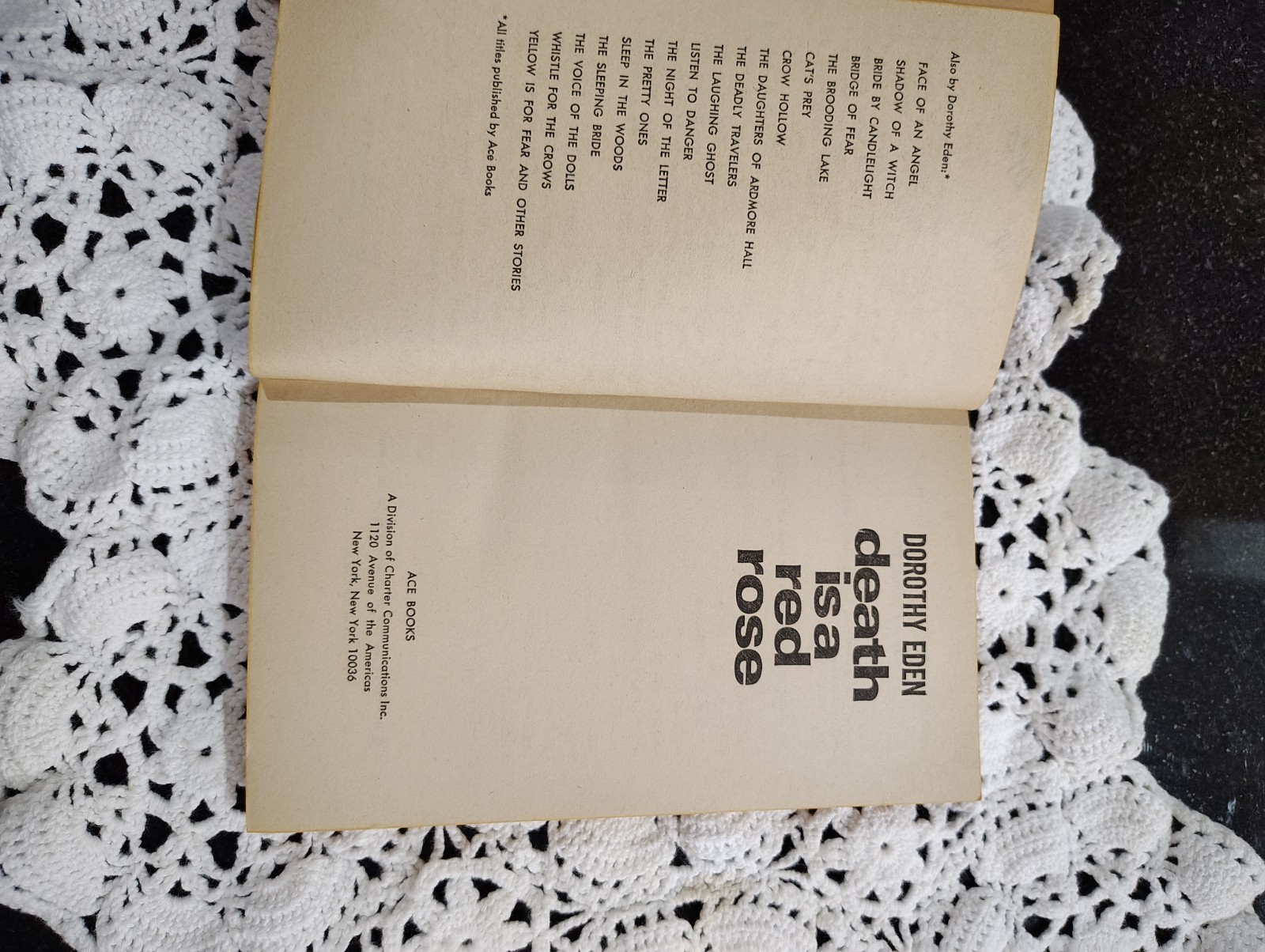 Death is a red rose Dorothy Eden vintage Ace Gothic pb 1970