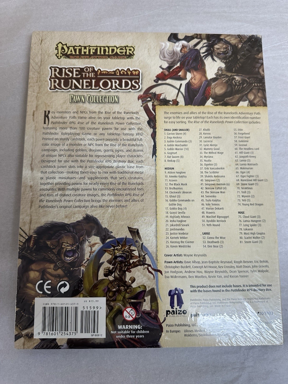 Rise of the Runelords Pawn Collection by James Jacobs (2012, Game) NEW SEALED