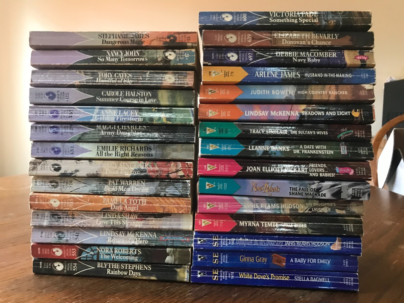 29 Silhouette Special Edition Romance Novels (Listed by Number, Title & Author)