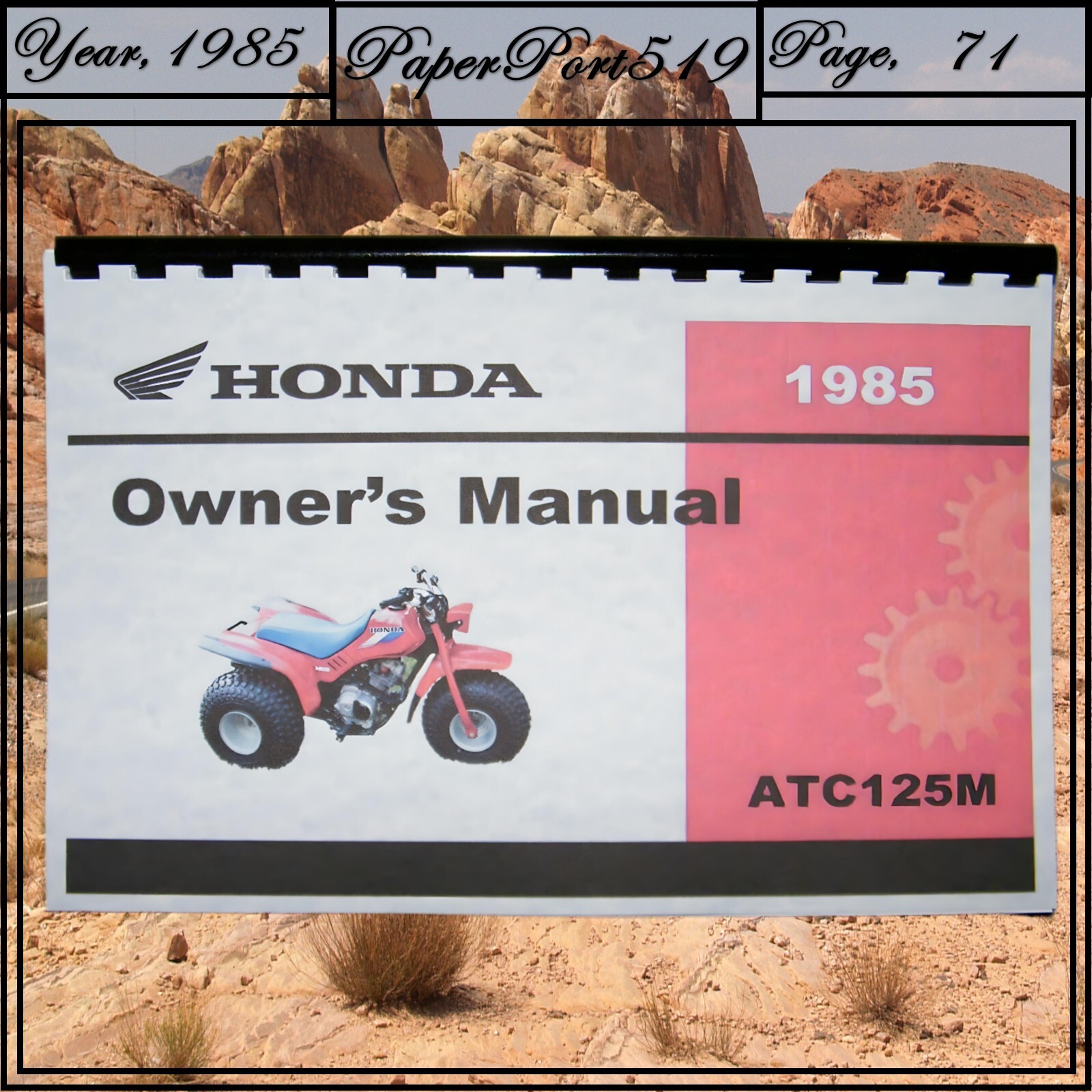1985 Honda ATC125M Owner’s Manual 71 Pages