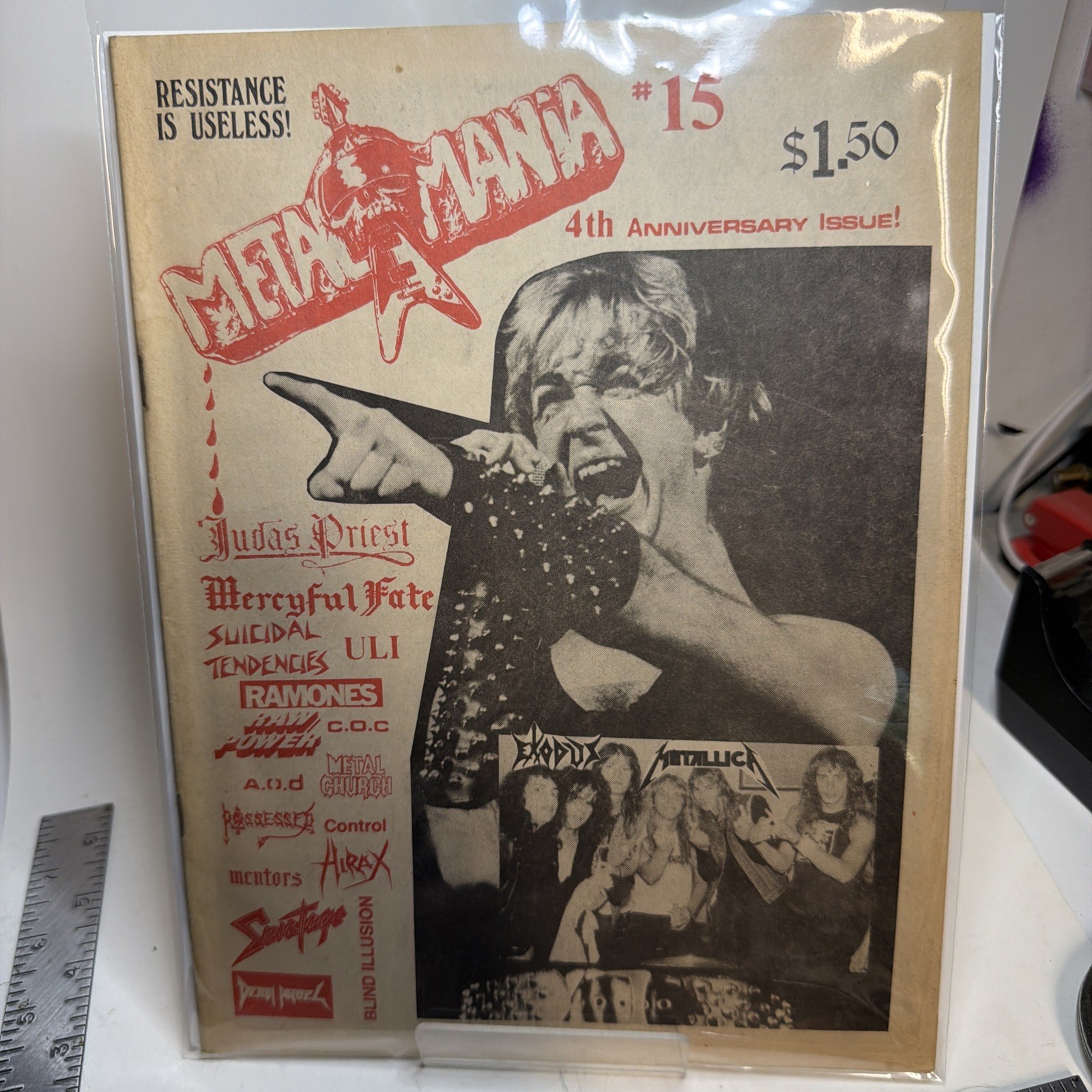 Vintage 80s METAL MANIA #15 Rare In Excellent Condition! Bagged N Boarded!!